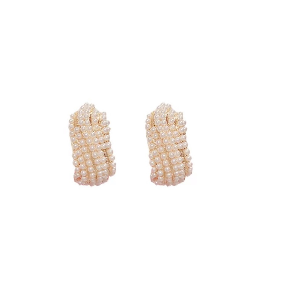 New 18k gold plated simulated pearls earrings - Picture 6 of 6